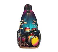 RRSZCC Cool Drums Set Sling Borsa Petto Per Gli Uomini E Le Donne Piccola Borsa A Tracolla Impermeabile Mini Crossbody Daypack Per Escursionismo