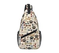 RRSZCC Dog Bones Paw Sling Borsa Petto Per Uomini E Donne Piccola Borsa A Tracolla Impermeabile Mini Crossbody Daypack Per Escursioni