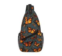 RRSZCC Heaps Of Orange Monarch Butterflies Sling Chest Bag per uomini e donne piccola borsa a tracolla impermeabile mini zaino a tracolla per escursionismo