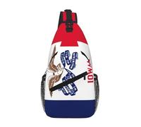 RRSZCC Iowa State Flag Sling Chest Bag Per Gli Uomini E Le Donne Piccola Borsa A Tracolla Impermeabile Mini Crossbody Daypack Per Escursioni