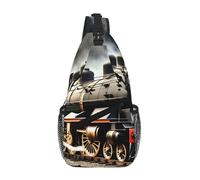 RRSZCC Locomotiva a vapore Treno Sling Borsa Petto Per Gli Uomini E Le Donne Piccola Borsa A Tracolla Impermeabile Mini Crossbody Daypack Per Escursionismo