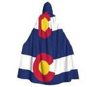 RRSZCC Mantello da strega con bandiera del Colorado, mantello con cappuccio, costume da regina e re, costume rinascimentale medievale per cosplay