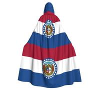 RRSZCC Mantello da strega con bandiera del Missouri, mantello con cappuccio, costume da regina e re, costume rinascimentale medievale, mantello per cosplay