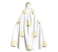 RRSZCC Mantello da strega con bandiera del Rhode Island, mantello con cappuccio, costume da regina e re, costume rinascimentale medievale per cosplay