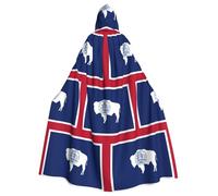 RRSZCC Mantello da strega con bandiera del Wyoming, mantello con cappuccio per Halloween, costume da regina e re, costume rinascimentale medievale per cosplay