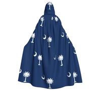 RRSZCC Mantello da strega con bandiera della Carolina del Sud, mantello con cappuccio, costume da regina e re, costume rinascimentale medievale per cosplay