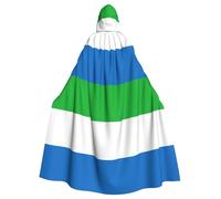 RRSZCC Mantello da strega con bandiera della Sierra Leone, mantello con cappuccio per Halloween, costume da regina e re rinascimentale, costume medievale per cosplay