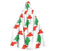 RRSZCC Mantello da strega con mappa della bandiera del Libano, mantello con cappuccio, mantello da regina e re, costume rinascimentale medievale per cosplay