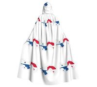 RRSZCC Mantello da strega con mappa della bandiera di Panama, mantello con cappuccio, mantello da regina e re, costume rinascimentale medievale per cosplay