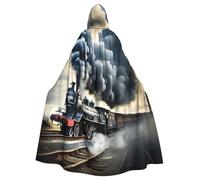 RRSZCC Mantello da strega con treno a vapore e nuvole con cappuccio, mantello da regina e re, costume rinascimentale medievale per cosplay