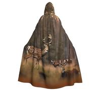 RRSZCC Mantello da strega da caccia con cervo mantello con cappuccio per Halloween, costume da regina e re rinascimentale, costume medievale per cosplay