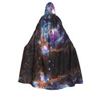 RRSZCC Mantello da strega dello spazio della galassia dell'universo, con cappuccio, mantello da regina e re, costume rinascimentale medievale, mantello per cosplay