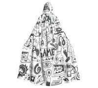 RRSZCC Mantello da strega per ragazzi con cappuccio, mantello da regina e re, costume rinascimentale, medievale, mantello, costume cosplay