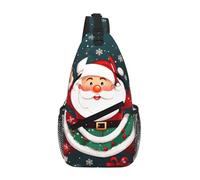 RRSZCC Merry Christmas Santa Claus Sling Chest Bag Per Gli Uomini E Le Donne Piccola Borsa A Tracolla Impermeabile Mini Crossbody Daypack Per Escursionismo