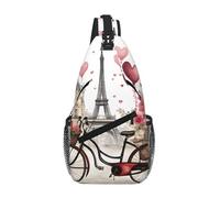 RRSZCC Paris Tower Bicicletta Sling Borsa Petto Per Uomini E Donne Piccola Borsa A Tracolla Impermeabile Mini Crossbody Daypack Per Escursioni