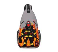 RRSZCC Pompiere Vigile del Fuoco Sling Borsa Petto Per Gli Uomini E Le Donne Piccola Borsa A Tracolla Impermeabile Mini Crossbody Daypack Per Escursionismo