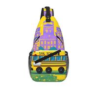 RRSZCC Scuola Bus Sling Chest Bag Per Uomini E Donne Piccola Borsa A Tracolla Impermeabile Mini Crossbody Daypack Per Escursioni