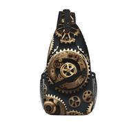 RRSZCC Steampunk Gears Sling Chest Bag Per Uomini E Donne Piccola Borsa A Tracolla Impermeabile Mini Crossbody Daypack Per Escursioni