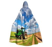 RRSZCC Trattore sotto cielo blu e nuvole bianche mantello strega mantello con cappuccio mantello regina re veste vestito rinascimentale medievale mantello costume cosplay