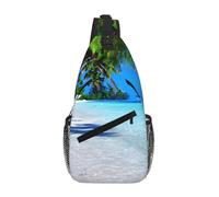 RRSZCC Tropical White Sand Beach E Ocean Sling Chest Bag Per Uomini E Donne Piccola Borsa A Tracolla Impermeabile Mini Crossbody Daypack Per Escursioni