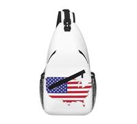 RRSZCC Usa Bandiera Mappa Sling Borsa Petto Per Gli Uomini E Le Donne Piccola Borsa A Tracolla Impermeabile Mini Crossbody Daypack Per Escursionismo