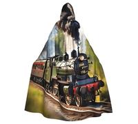 RRSZCC Vapore Piccolo Treno Strega Mantello Halloween Con Cappuccio Capo Regina Re Robe Outfit Rinascimento Medievale Costume Mantello Cosplay Costume