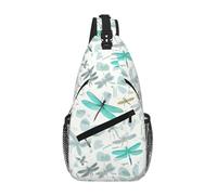 RRSZCC Verde Libellula Sling Borsa Petto Per Gli Uomini E Le Donne Piccola Borsa A Tracolla Impermeabile Mini Crossbody Daypack Per Escursionismo