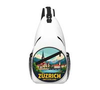 RRSZCC Zurigo Svizzera Sling Borsa A Tracolla Per Gli Uomini E Le Donne Piccola Borsa A Tracolla Impermeabile Mini Crossbody Daypack Per Escursioni, Nero , Taglia unica