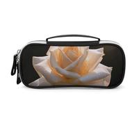 Rrtsmsgh Astuccio per matite che si illumina al buio, grande capacità, piccola borsa per il trucco in pelle PU con cerniera e manico, astuccio portatile per ufficio e cosmetici