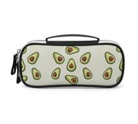 Rrtsmsgh Astuccio per matite con frutta e pera, grande capacità, piccola borsa per il trucco in pelle PU con cerniera e manico, astuccio portatile per ufficio e cosmetici