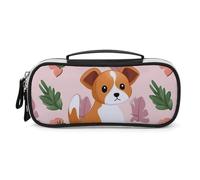 Rrtsmsgh Astuccio per matite di piccole dimensioni, grande capacità, piccola borsa per il trucco in pelle PU con cerniera e manico, astuccio portatile per ufficio, cosmetici