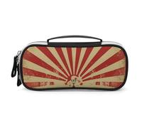 Rrtsmsgh Astuccio vintage con sfondo circo, grande capacità, piccola borsa per il trucco in pelle PU con cerniera e manico, astuccio portatile per ufficio, cosmetici