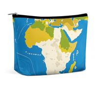 Rrtsmsgh Borsa di trucco della stampa della mappa della Grecia per il sacchetto portatile dell'attrezzatura da toeletta di viaggio delle donne, borsa cosmetica del cuoio dell'unità