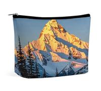 Rrtsmsgh Borsa di trucco della stampa dell'albero del pino di montagna per il sacchetto portatile dell'attrezzatura da toeletta di viaggio delle donne, borsa cosmetica in pelle PU
