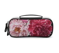 Rrtsmsgh Botanical Floral Pencil Case Large Capacity, Piccola borsa per il trucco in pelle PU con cerniera e manico, astuccio portatile per ufficio, cosmetici