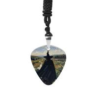 Rrtsmsgh Collana con ciondolo a forma di plettro per chitarra con scritta "The Witch of Darkness", unisex, in acciaio al titanio, regalo per amanti della musica, per chitarristi, musicisti, fan del