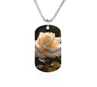 Rrtsmsgh Collana con ciondolo rettangolare in acciaio al titanio, che si illumina al buio, regalo per uomini e donne