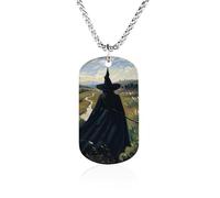 Rrtsmsgh Collana con ciondolo rettangolare in acciaio al titanio, con scritta "The Witch of Darkness", regalo per uomini e donne