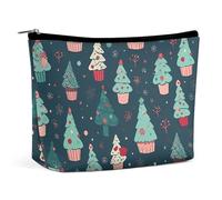 Rrtsmsgh Cupcakes Makeup Bag per le donne Portable Travel Toiletry Pouch, PU Leather Cosmetic Bag con cerniera