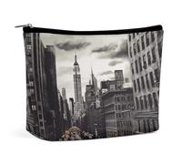 Rrtsmsgh Love from New York, borsa da trucco da donna, portatile, da viaggio, borsa cosmetica in pelle PU con cerniera