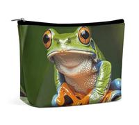 Rrtsmsgh Peace Tree Frog Makeup Bag per le donne Portable Travel Toiletry Pouch, PU Leather Cosmetic Bag con cerniera