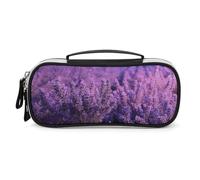 Rrtsmsgh Romantico astuccio per matite di grande capacità, piccola borsa per il trucco in pelle PU con cerniera e manico, astuccio portatile per ufficio e cosmetici