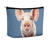 Rrtsmsgh Sacchetto di trucco dell'orecchio lungo sveglio per il sacchetto portatile di toilette di viaggio delle donne, borsa cosmetica del cuoio dell'unità di elaborazione con la