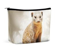 Rrtsmsgh Wild Suricati Trucco Borsa per le Donne Portatile Viaggio Toiletry Pouch, PU Leather Cosmetic Bag con Cerniera
