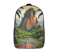 RRTYVFD Grim Reaper of Broken Hearts Zaino da scuola con stampa 3D Zaini alla moda per bambini Zaino per ragazzi Zaini per ragazzi Studenti delle scuole medie, tropicale, giungla, paesaggio, con