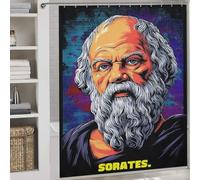 RRTYVFD Philosopher Sorates Ancient Wisdom for Modern Life - Set di tende da doccia antimuffa, resistenti alla muffa, eleganti, con 12 ganci, per bagno e dormitorio, 177 x 180 cm