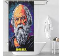 RRTYVFD Philosopher Sorates - Tende da doccia con saggezza antica per la vita moderna, antimuffa, impermeabile, in poliestere, idrorepellente, per la casa e il bagno, 90 x 180 cm