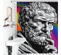 RRTYVFD Saggezza filosofica - Tenda da doccia antimuffa, ad asciugatura rapida, resistente e decorativa, per vasca da bagno e cabina doccia, 143 x 180 cm