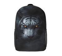 RRTYVFD Simpatico e soffice zaino per bambini con stampa cervo, ideale per scuola, tempo libero e viaggi, adatto anche per adulti e bambini., Wild Withe Tiger Halloween, 17"