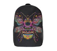 RRTYVFD Skulls And Roses - Zaino da scuola per bambini, stile casual, da viaggio, per ragazzi e ragazze, grande capacità, Ape al neon ad alto contrasto, 43 cm